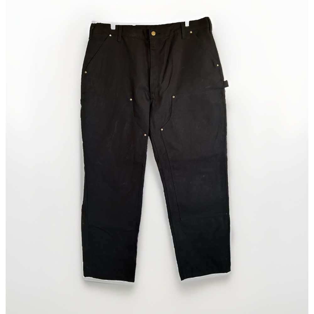 CARHARTT Men's 40x32 Loose Fit Double Knee Black Duck Utility Work Pants 106679